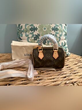 L V Brown Monogram Nano Speedy